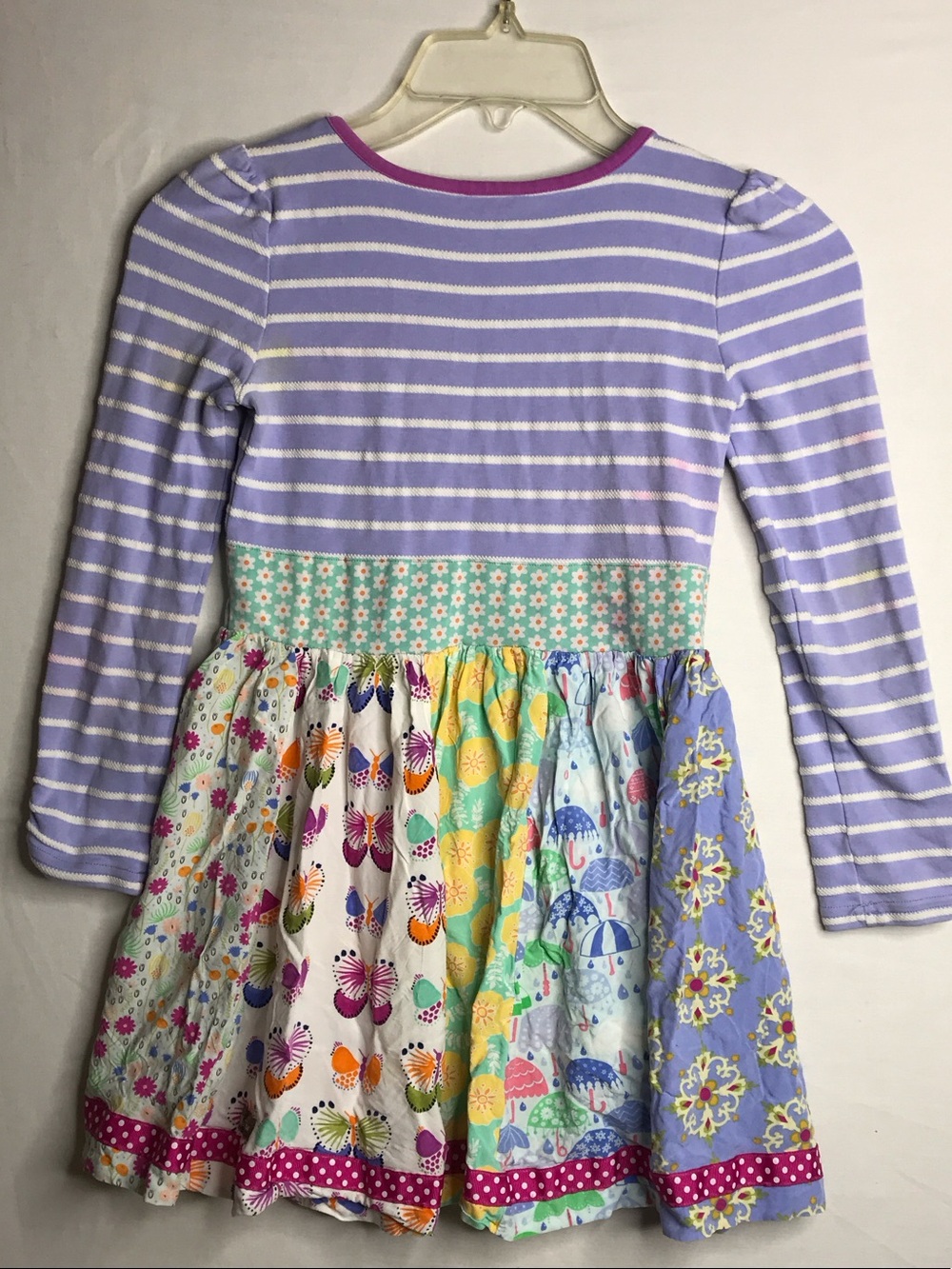 Matilda Jane Lavender Striped & Multi-Print Ruffle Dress - Picture 3 of 4